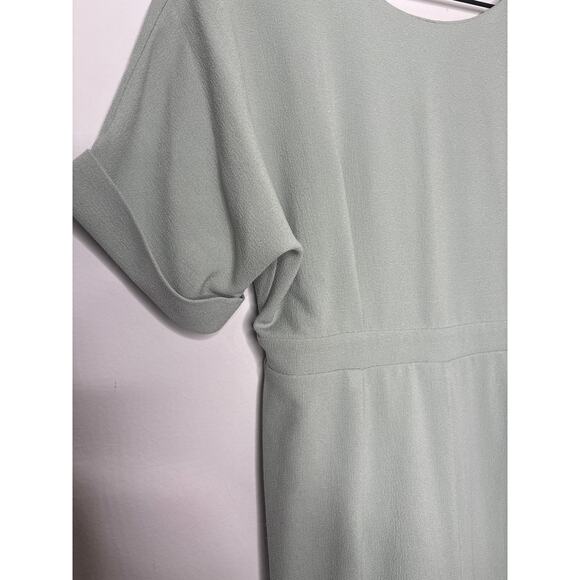 NWT ASOS Wiggle Midi Dress Size 8 Petite Sage Green Split Front Business Casual - Picture 7 of 10